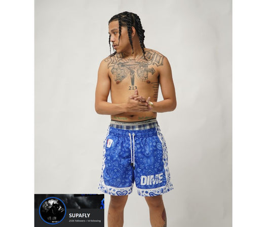 Dime - Paisley Hoops (Mesh Short Blue)