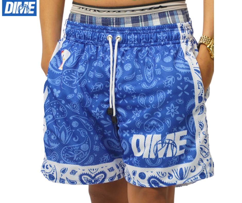 Dime - Paisley Hoops (Mesh Short Blue)