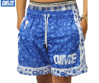 Dime - Paisley Hoops (Mesh Short Blue)