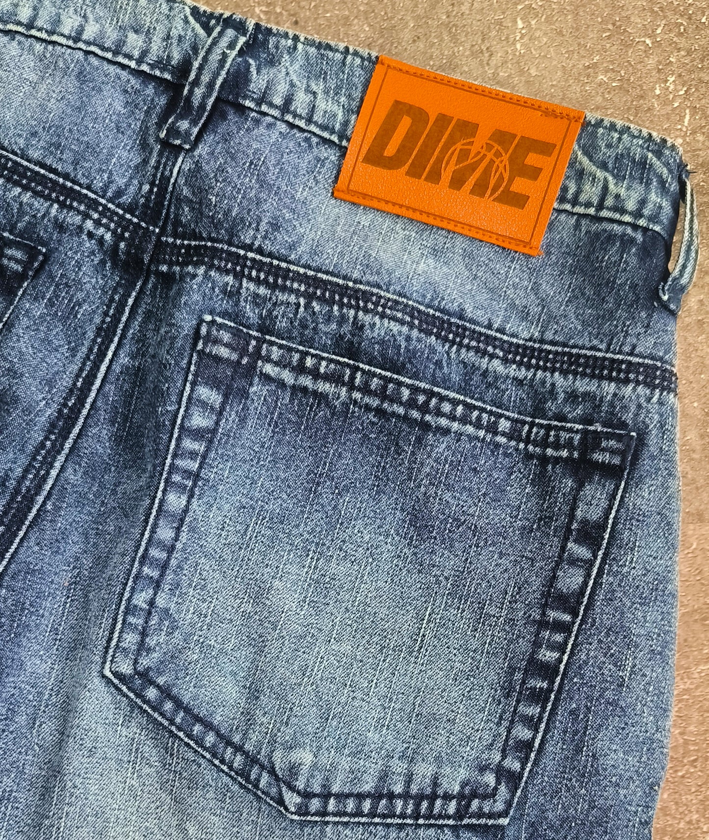 Dime- Cargo Jorts (Washed Denim)