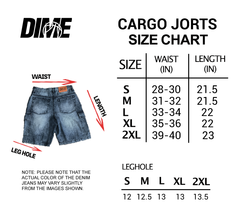 Dime- Cargo Jorts (Washed Denim)
