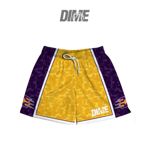 Dime - Camo Mesh Short (Purple/Gold)