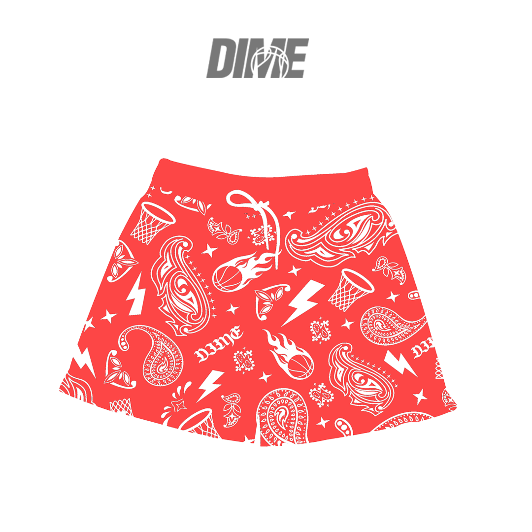 Dime - Paisley Hoops (Mesh Short - Blk, Red, Blue)